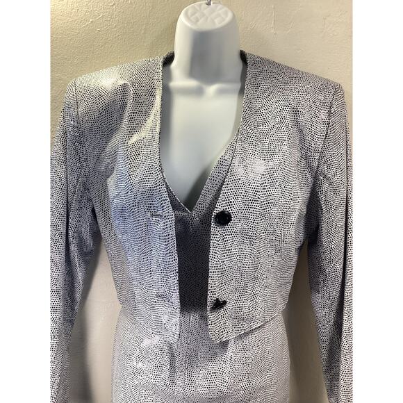 Michael Hoban North Beach Leather Snakeskin Vintage Mini Dress Jacket 2pc 80's S - Picture 4 of 13